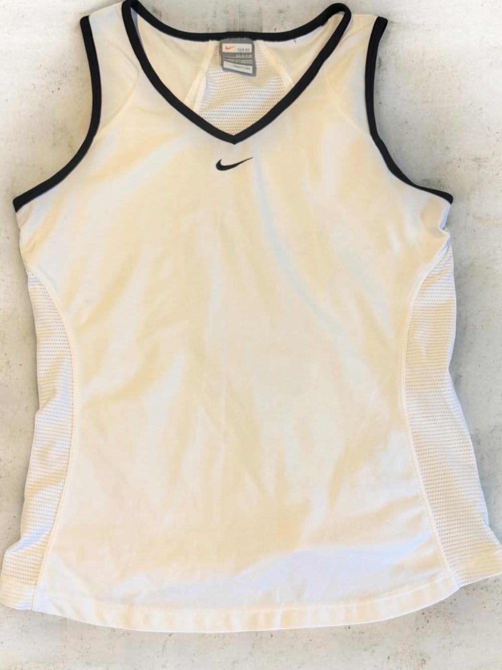 Nike White Athletic Tank Top with Black Trim